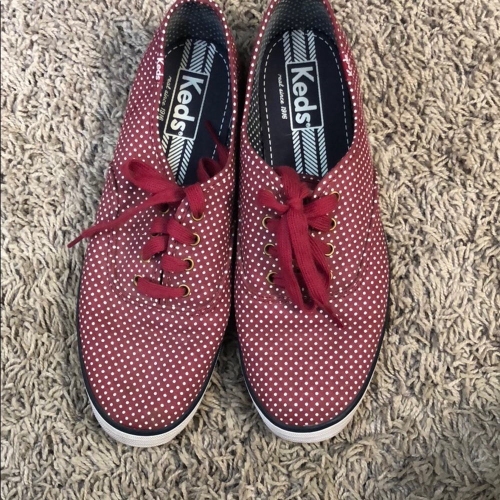 Red polka dot keds